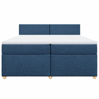 Giroletto a Molle con Materasso Blu 200x200 cm in Tessuto