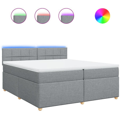 Giroletto a Molle con Materasso Grigio Chiaro 200x200cm Tessuto - homemem39