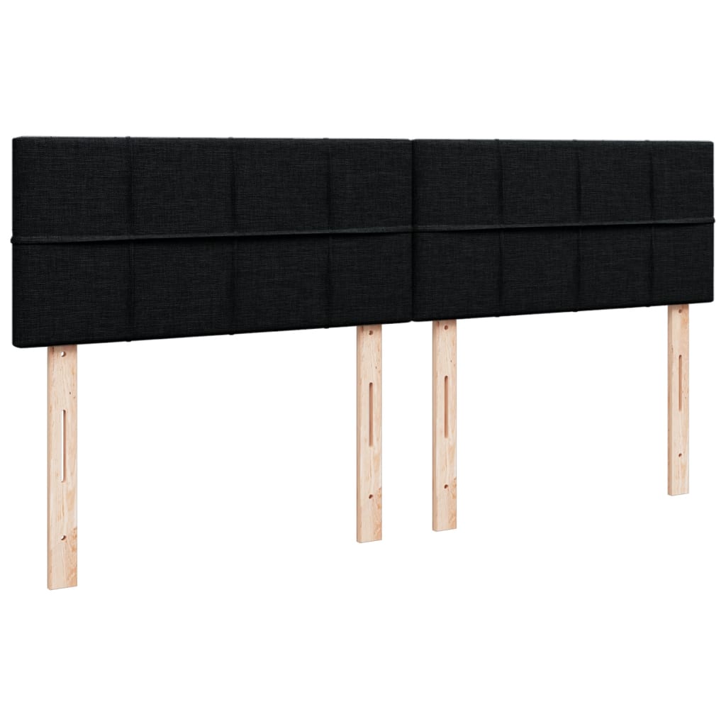 Giroletto a Molle con Materasso Nero 200x200 cm in Tessuto