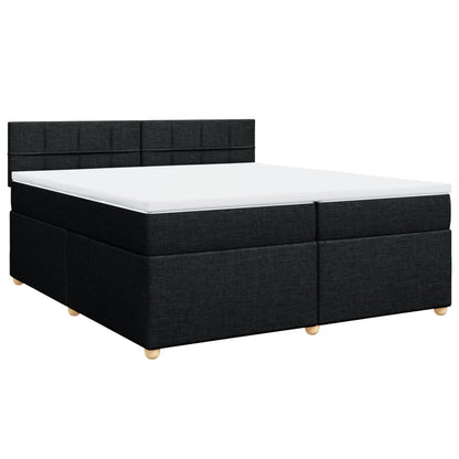 Giroletto a Molle con Materasso Nero 200x200 cm in Tessuto