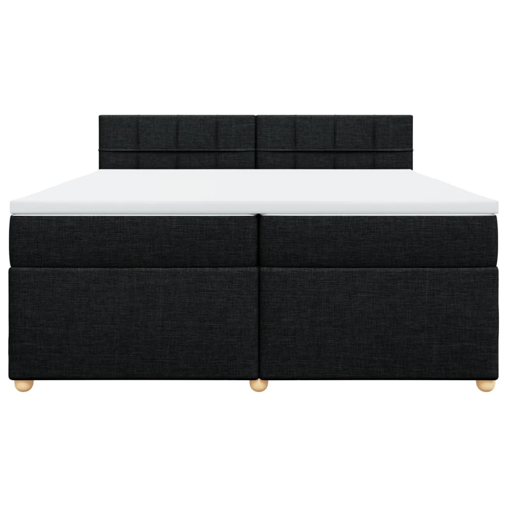 Giroletto a Molle con Materasso Nero 200x200 cm in Tessuto