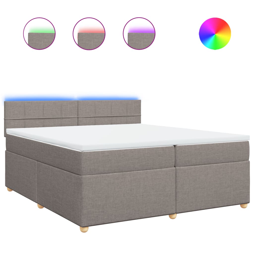 Giroletto a Molle con Materasso Tortora 200x200 cm in Tessuto | homemem39