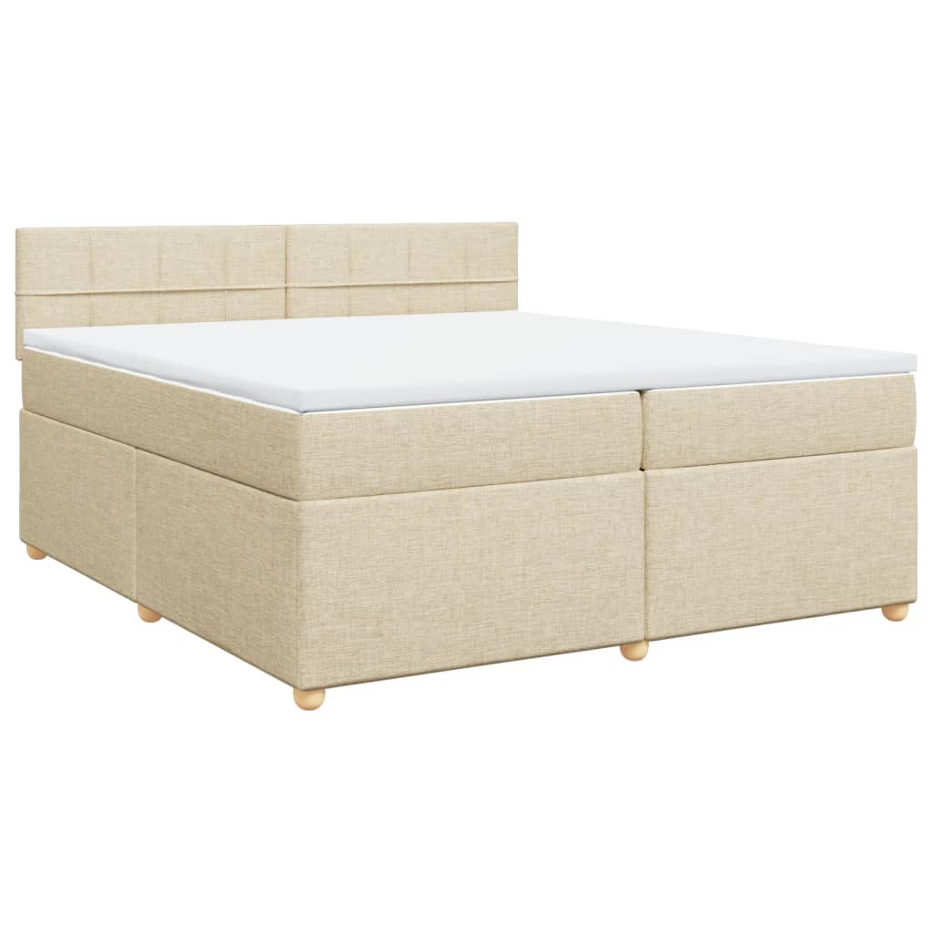 Giroletto a Molle con Materasso Crema 200x200 cm in Tessuto