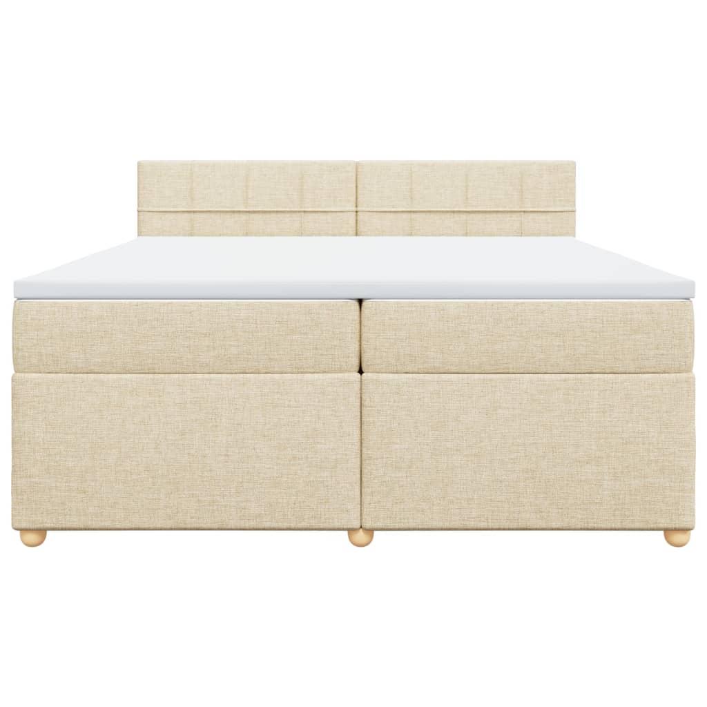 Giroletto a Molle con Materasso Crema 200x200 cm in Tessuto