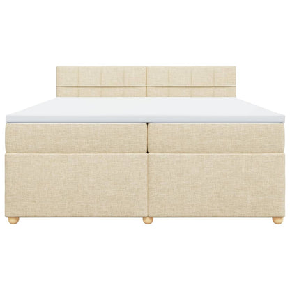 Giroletto a Molle con Materasso Crema 200x200 cm in Tessuto
