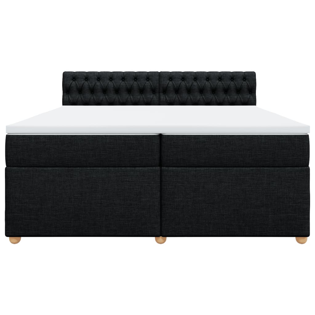 Giroletto a Molle con Materasso Nero 200x200 cm in Tessuto