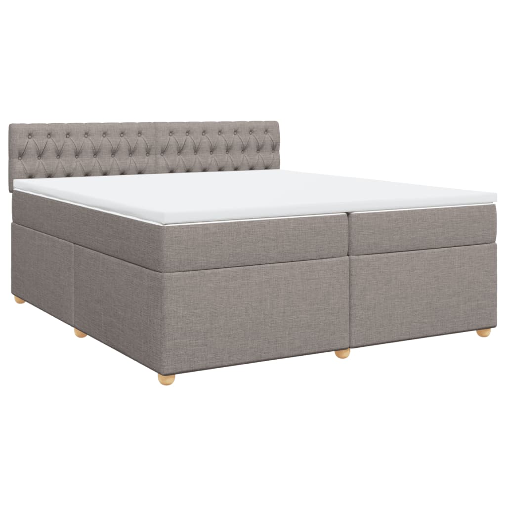 Giroletto a Molle con Materasso Tortora 200x200 cm in Tessuto | homemem39