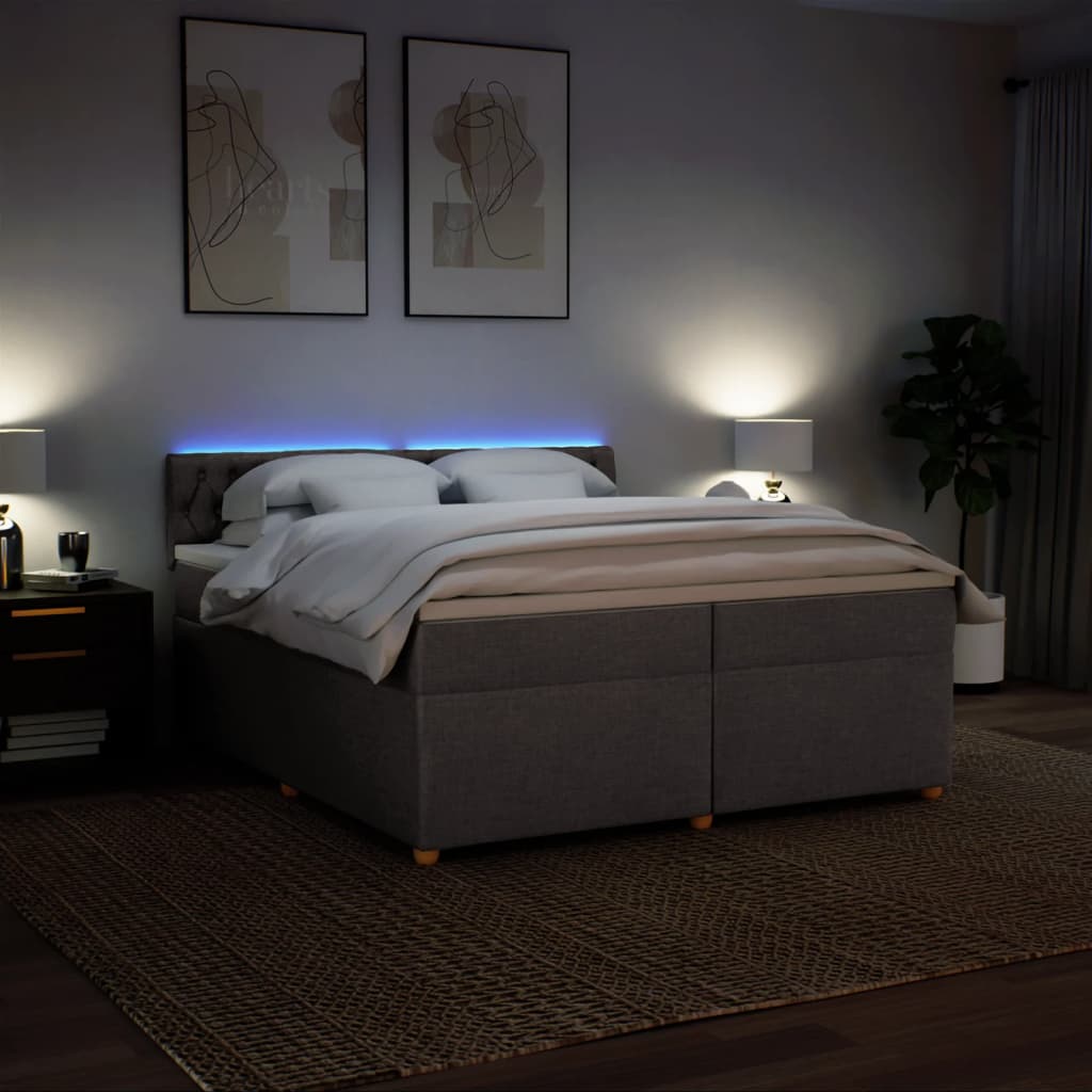 Giroletto a Molle con Materasso Tortora 200x200 cm in Tessuto | homemem39