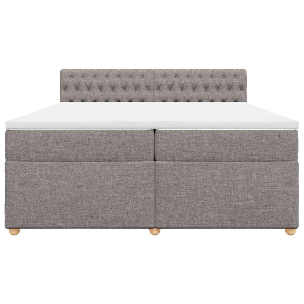 Giroletto a Molle con Materasso Tortora 200x200 cm in Tessuto