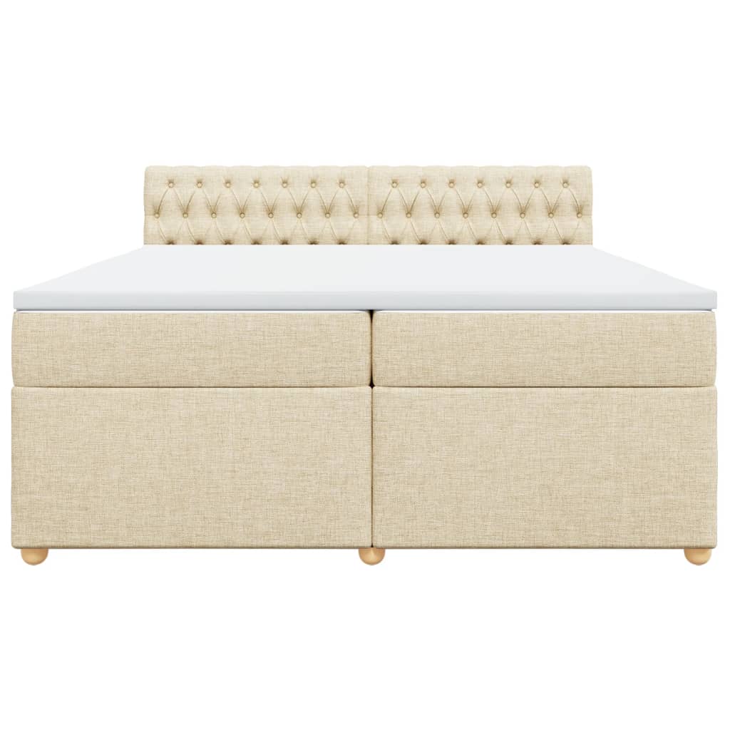 Giroletto a Molle con Materasso Crema 200x200 cm in Tessuto - homemem39