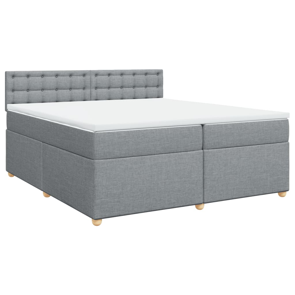 Giroletto a Molle con Materasso Grigio Chiaro 200x200cm Tessuto