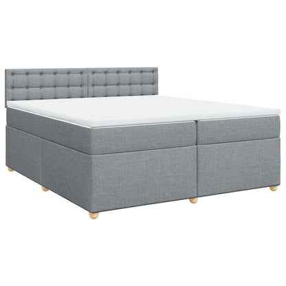 Giroletto a Molle con Materasso Grigio Chiaro 200x200cm Tessuto