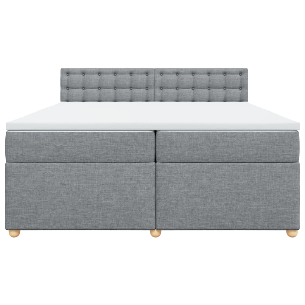 Giroletto a Molle con Materasso Grigio Chiaro 200x200cm Tessuto