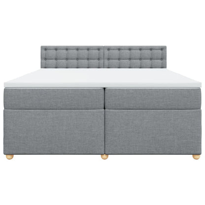 Giroletto a Molle con Materasso Grigio Chiaro 200x200cm Tessuto