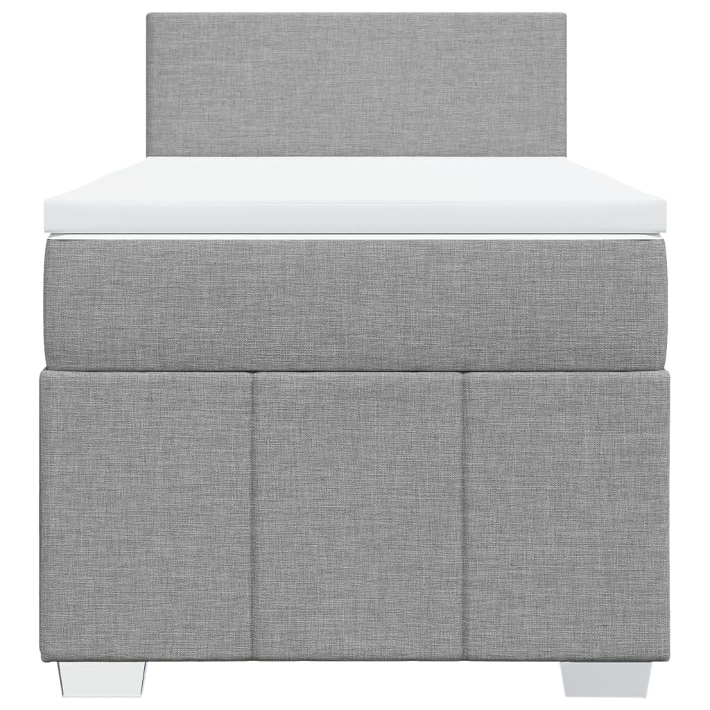 Giroletto a Molle con Materasso Grigio Chiaro 80x200 cm Tessuto