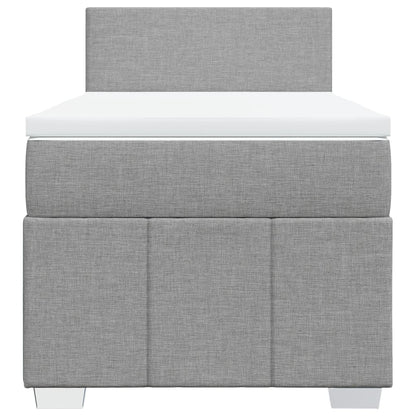 Giroletto a Molle con Materasso Grigio Chiaro 80x200 cm Tessuto