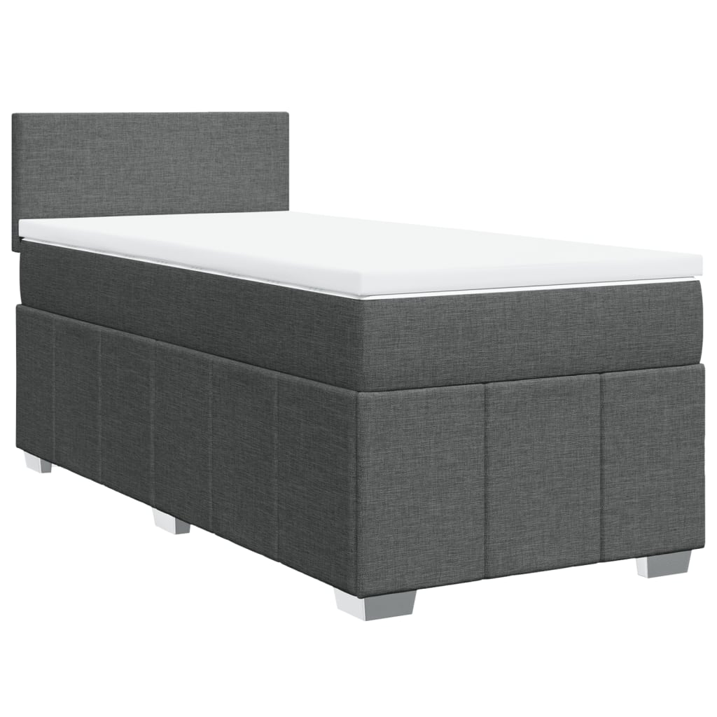 Giroletto a Molle con Materasso Grigio Scuro 80x200 cm Tessuto