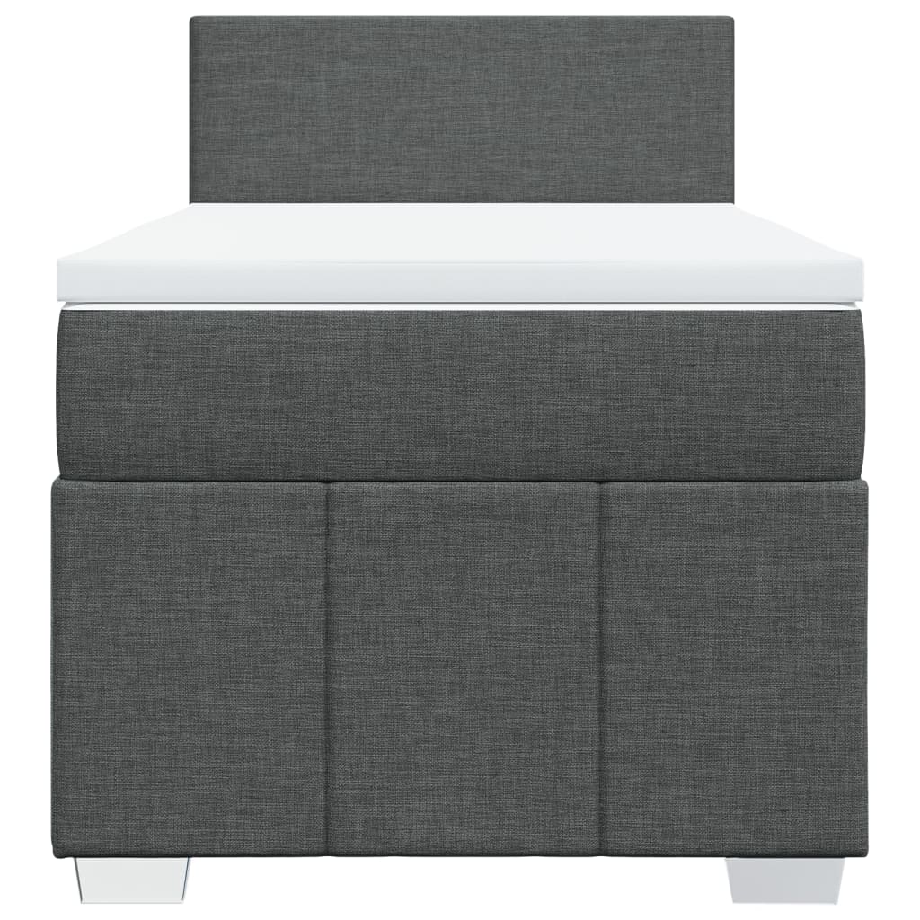 Giroletto a Molle con Materasso Grigio Scuro 80x200 cm Tessuto