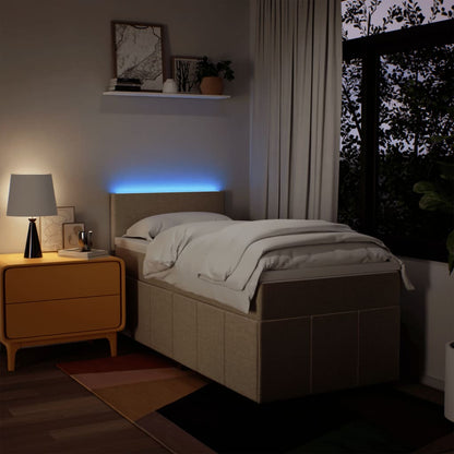 Giroletto a Molle con Materasso Crema 80x200 cm inTessuto - homemem39