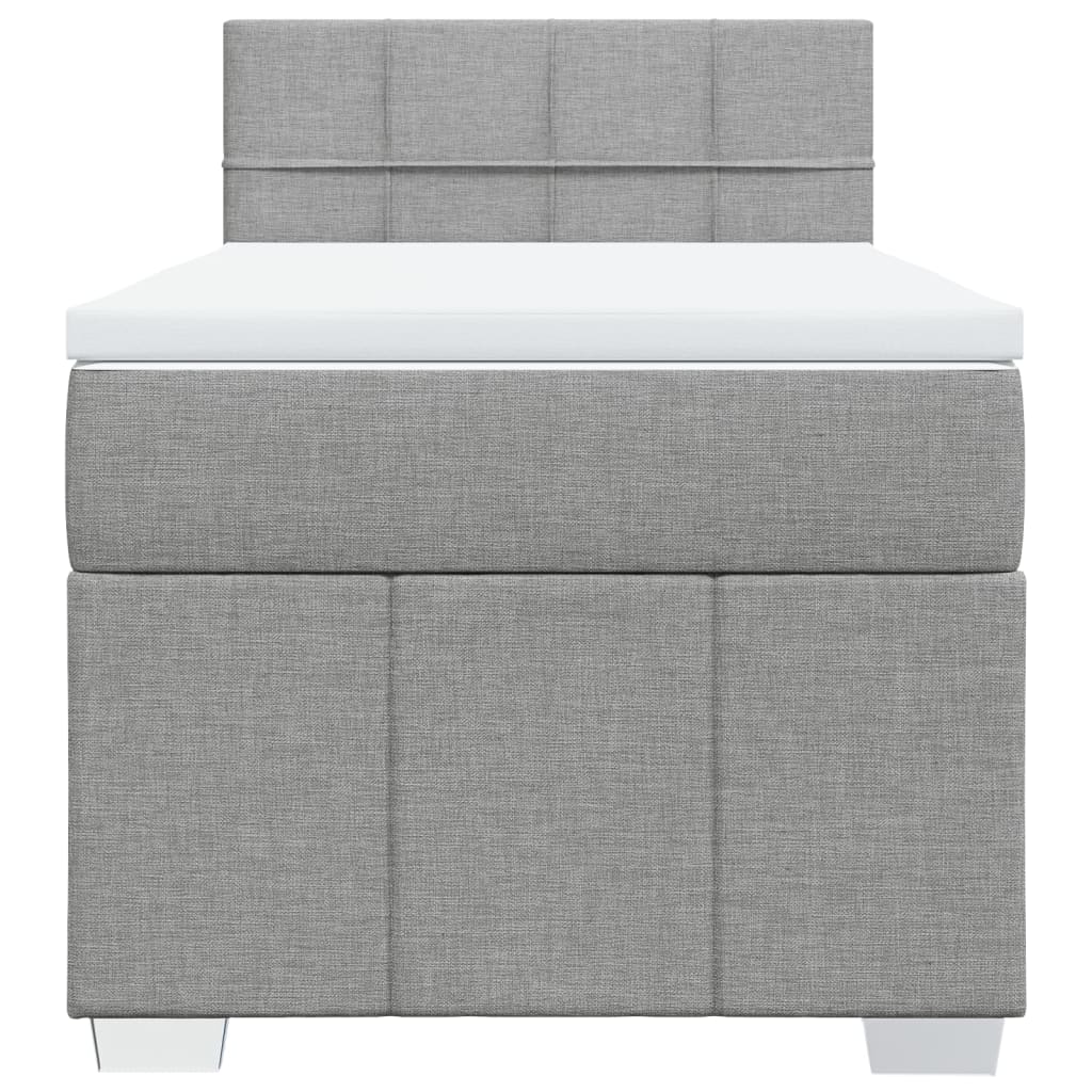 Giroletto a Molle con Materasso Grigio Chiaro 80x200 cm Tessuto