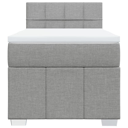 Giroletto a Molle con Materasso Grigio Chiaro 80x200 cm Tessuto