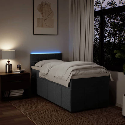 Giroletto a Molle con Materasso Grigio Scuro 80x200 cm Tessuto - homemem39