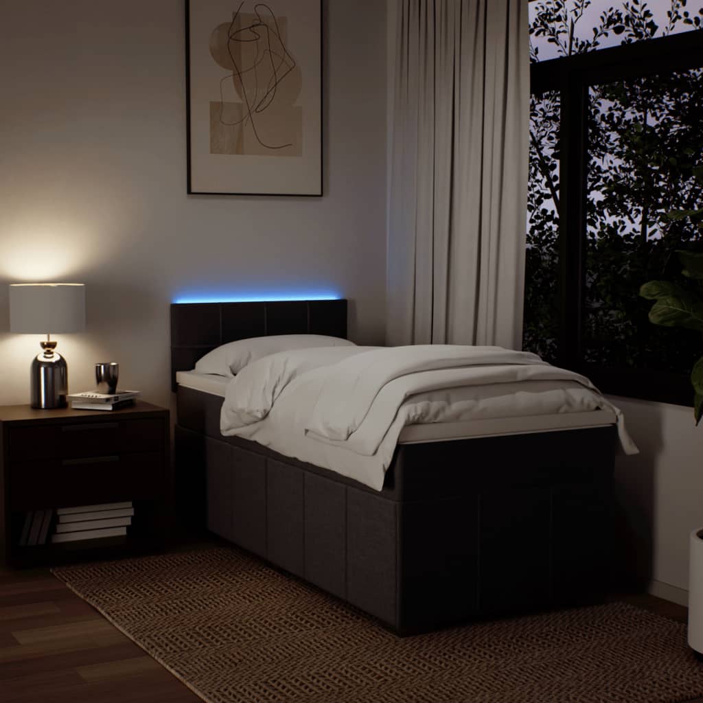 Giroletto a Molle con Materasso Marrone Scuro 80x200 cm Tessuto - homemem39