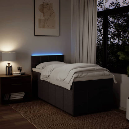 Giroletto a Molle con Materasso Marrone Scuro 80x200 cm Tessuto - homemem39