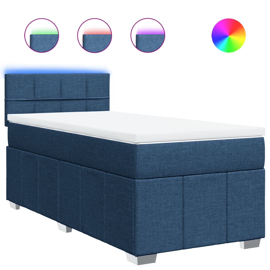Giroletto a Molle con Materasso Blu 80x200 cm inTessuto | homemem39