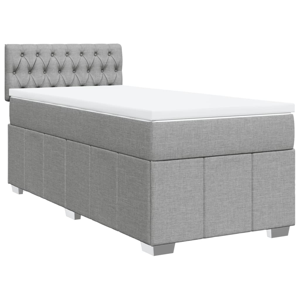 Giroletto a Molle con Materasso Grigio Chiaro 80x200 cm Tessuto