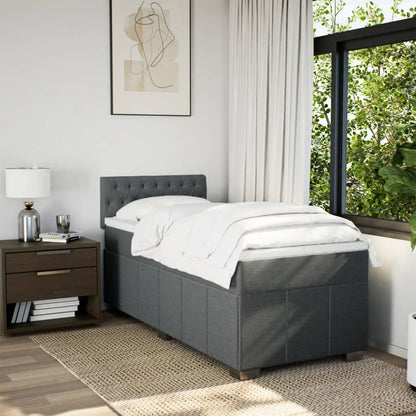 Giroletto a Molle con Materasso Grigio Scuro 80x200 cm Tessuto