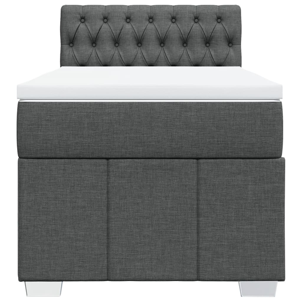 Giroletto a Molle con Materasso Grigio Scuro 80x200 cm Tessuto