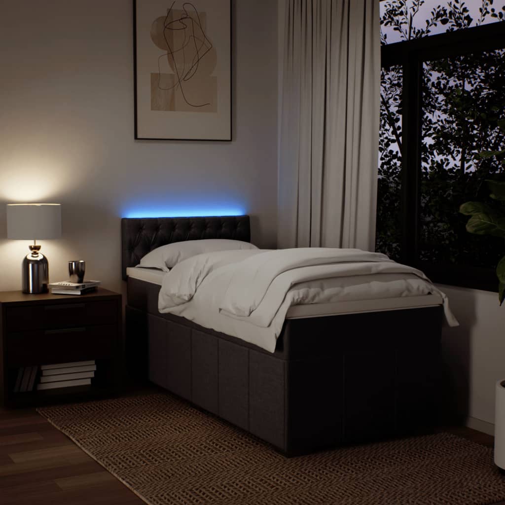 Giroletto a Molle con Materasso Marrone Scuro 80x200 cm Tessuto - homemem39