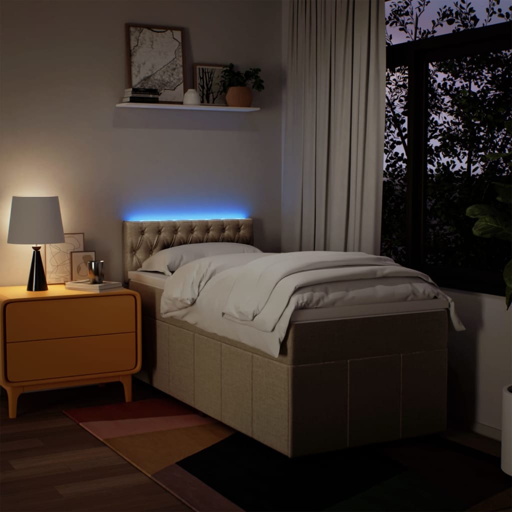 Giroletto a Molle con Materasso Crema 80x200 cm inTessuto - homemem39