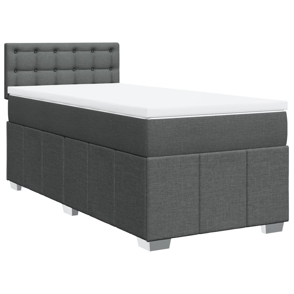 Giroletto a Molle con Materasso Grigio Scuro 80x200 cm Tessuto