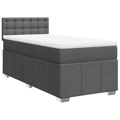 Giroletto a Molle con Materasso Grigio Scuro 80x200 cm Tessuto