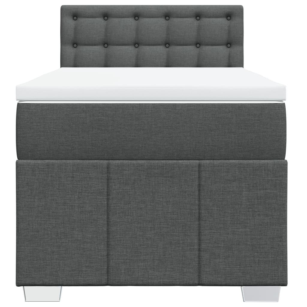 Giroletto a Molle con Materasso Grigio Scuro 80x200 cm Tessuto