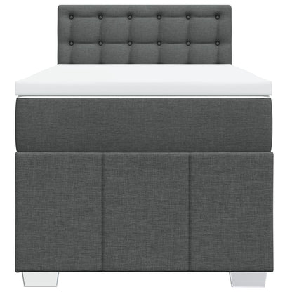 Giroletto a Molle con Materasso Grigio Scuro 80x200 cm Tessuto