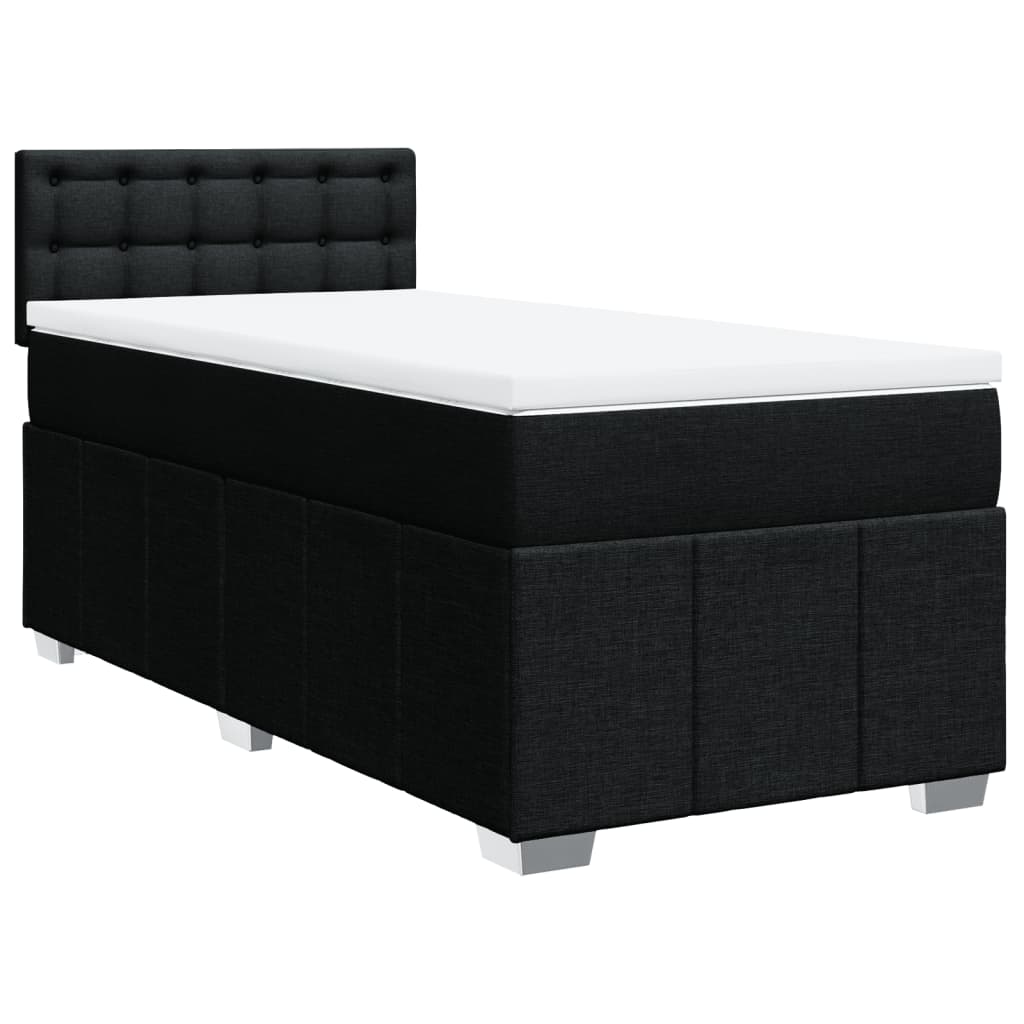 Giroletto a Molle con Materasso Nero 80x200 cm inTessuto