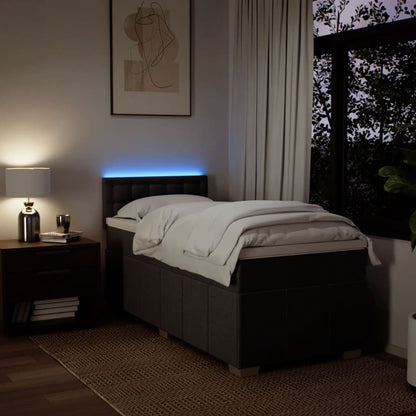 Giroletto a Molle con Materasso Marrone Scuro 80x200 cm Tessuto - homemem39