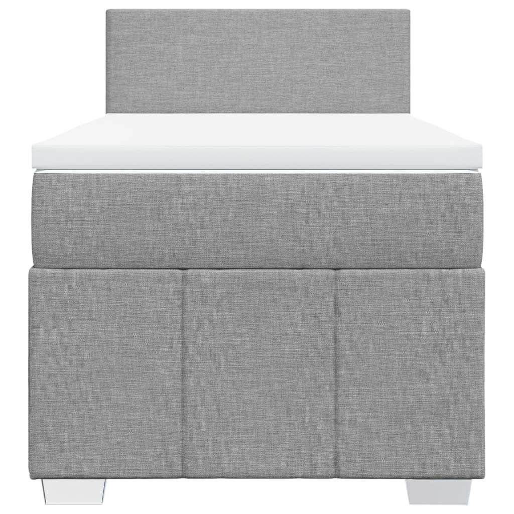 Giroletto a Molle con Materasso Grigio Chiaro 90x190 cm Tessuto
