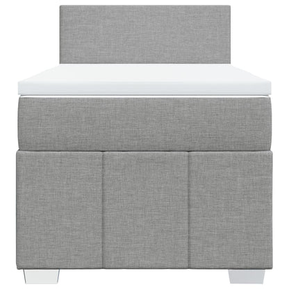 Giroletto a Molle con Materasso Grigio Chiaro 90x190 cm Tessuto