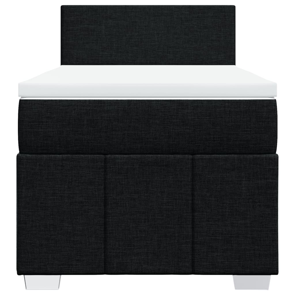 Giroletto a Molle con Materasso Nero 90x190 cm in Tessuto