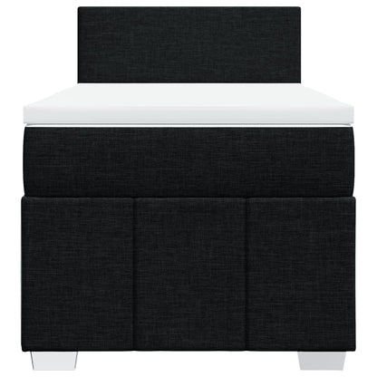 Giroletto a Molle con Materasso Nero 90x190 cm in Tessuto