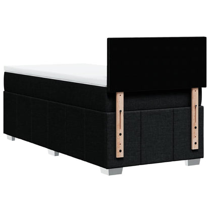 Giroletto a Molle con Materasso Nero 90x190 cm in Tessuto