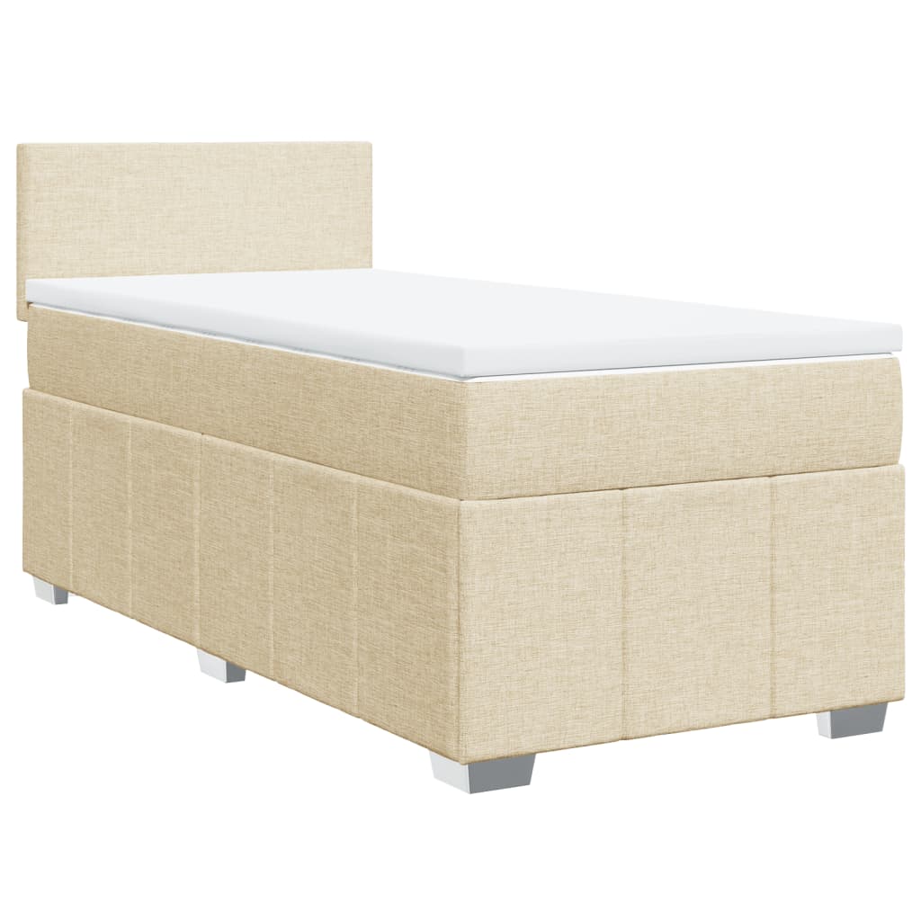 Giroletto a Molle con Materasso Crema 90x190 cm in Tessuto | homemem39