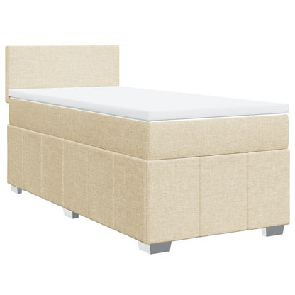 Giroletto a Molle con Materasso Crema 90x190 cm in Tessuto | homemem39