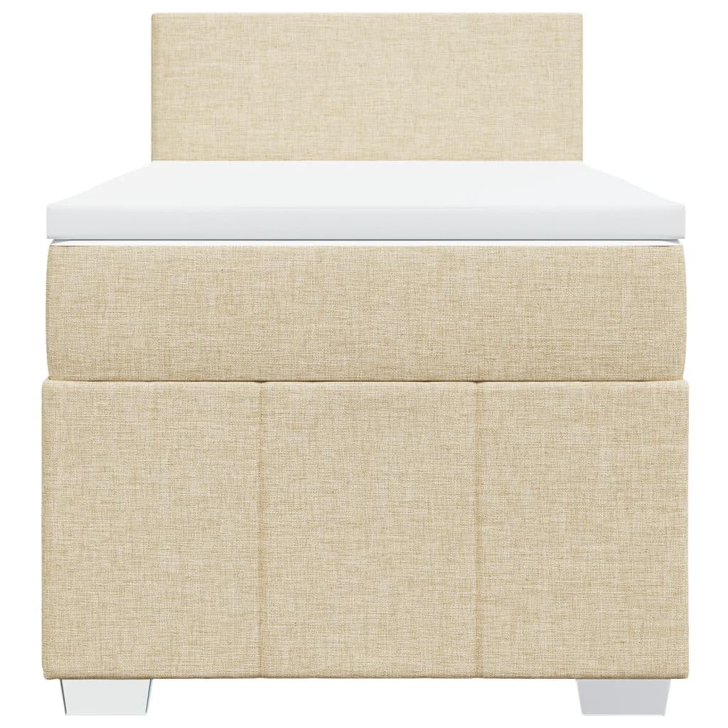Giroletto a Molle con Materasso Crema 90x190 cm in Tessuto | homemem39