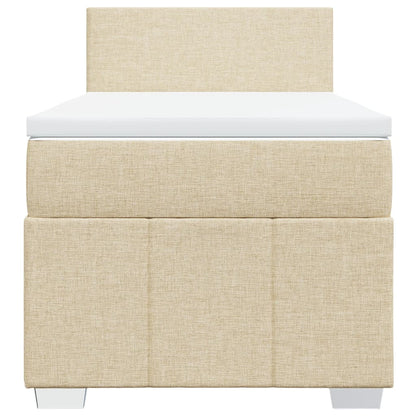 Giroletto a Molle con Materasso Crema 90x190 cm in Tessuto | homemem39