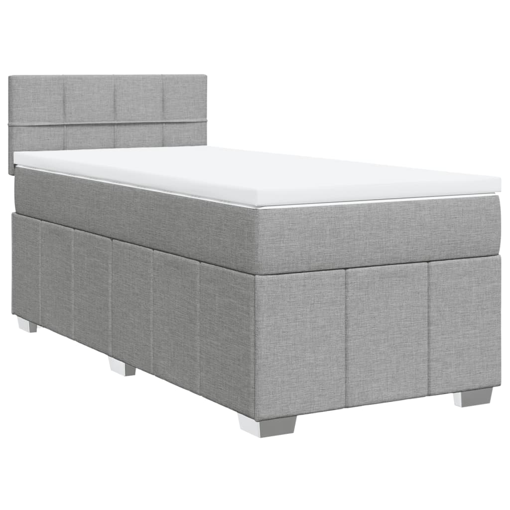 Giroletto a Molle con Materasso Grigio Chiaro 90x190 cm Tessuto | homemem39